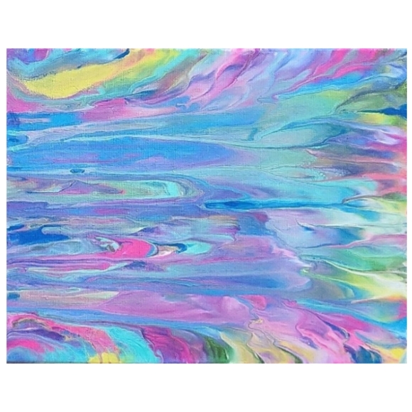 Hand Crafted Abstract Design 11x14 Inches Canvas Painting - Picture 4 of 4